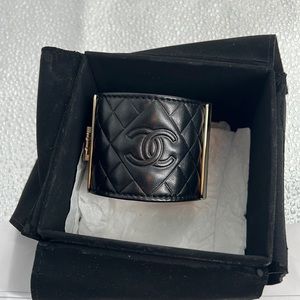 Chanel leather 7 inch cuff